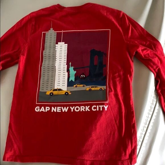 Gap Long Sleeve Shirt Big Boys youth M Red - Picture 2 of 5